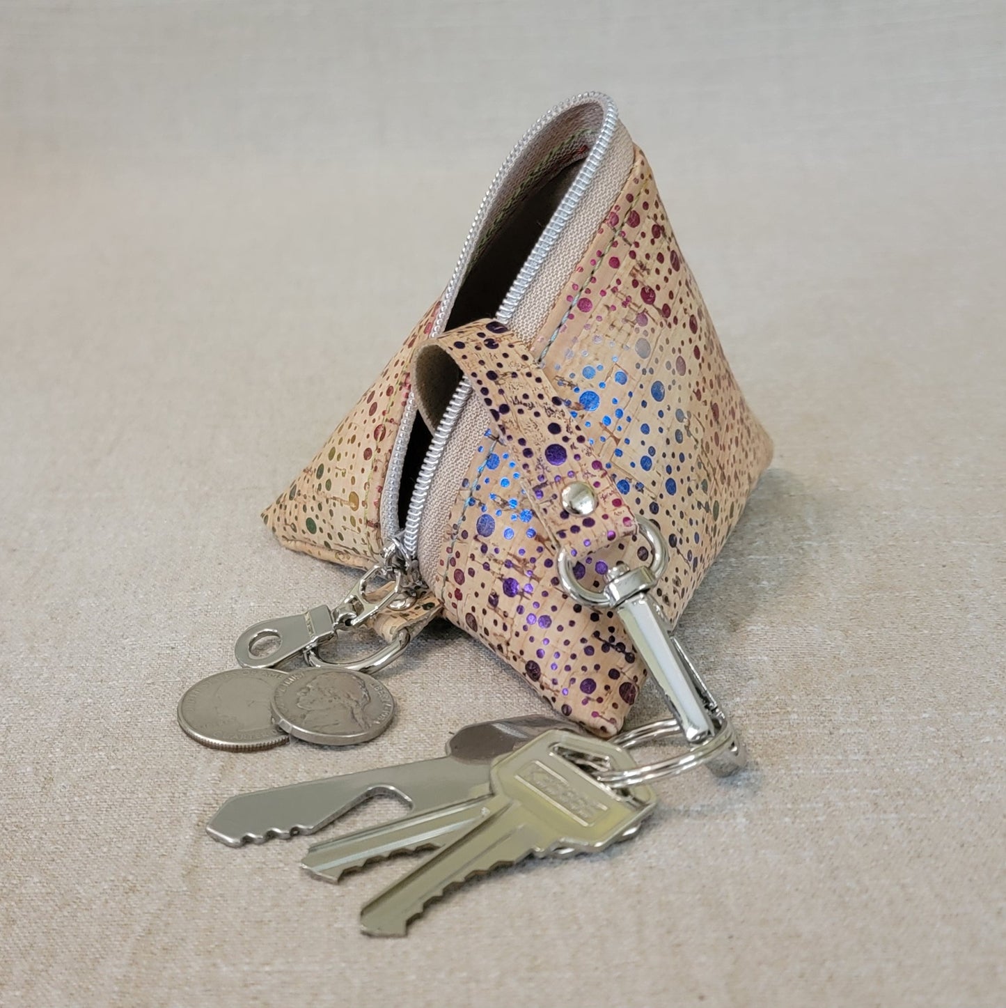 Pyramid Cork Key Keeper - Rainbow Speckles