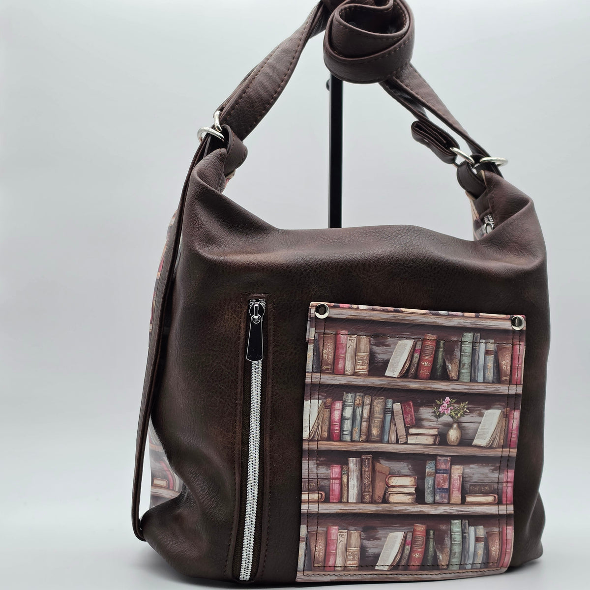 Convertible Bag - Book Shelf print