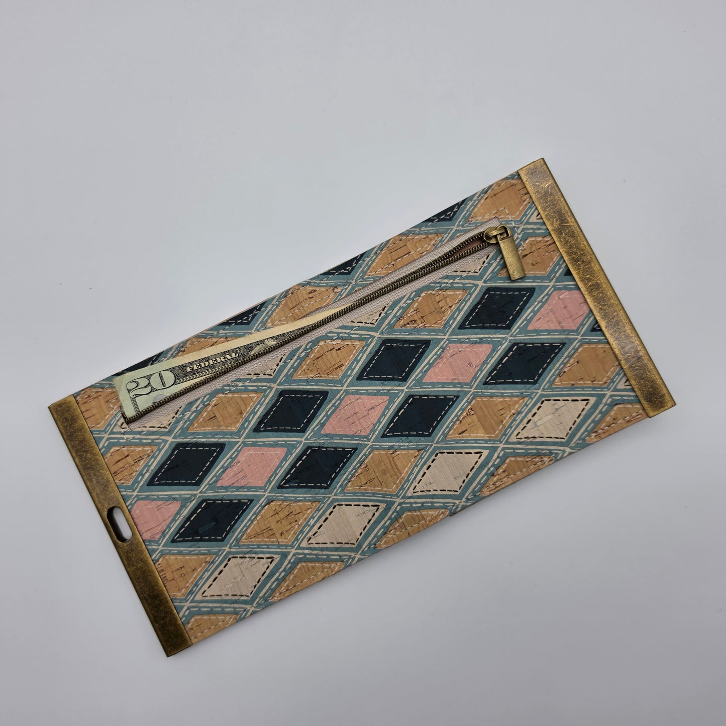 Cork Wallet - Horizontal Diamonds