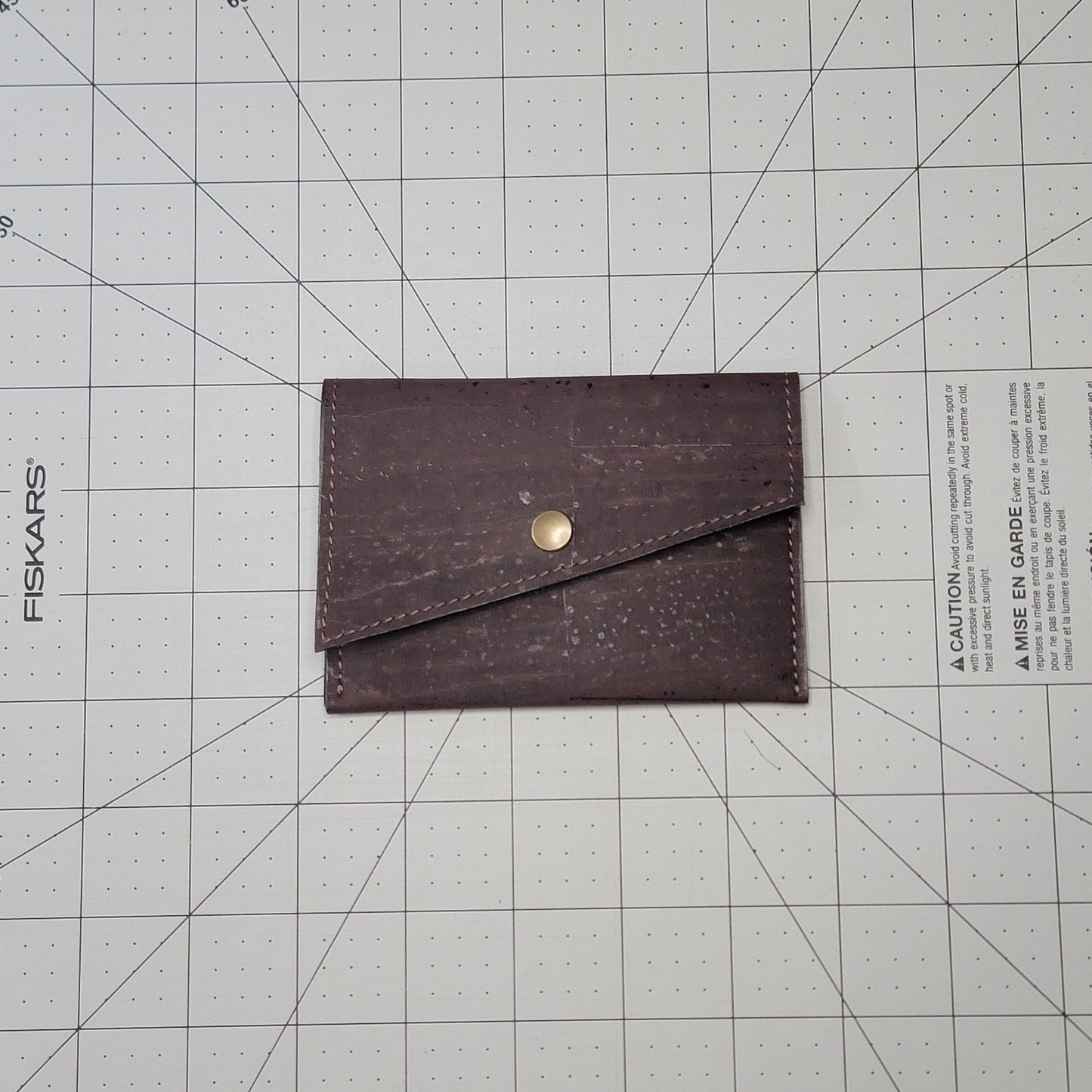 Slim Snap Card Wallet - Brown/Natural