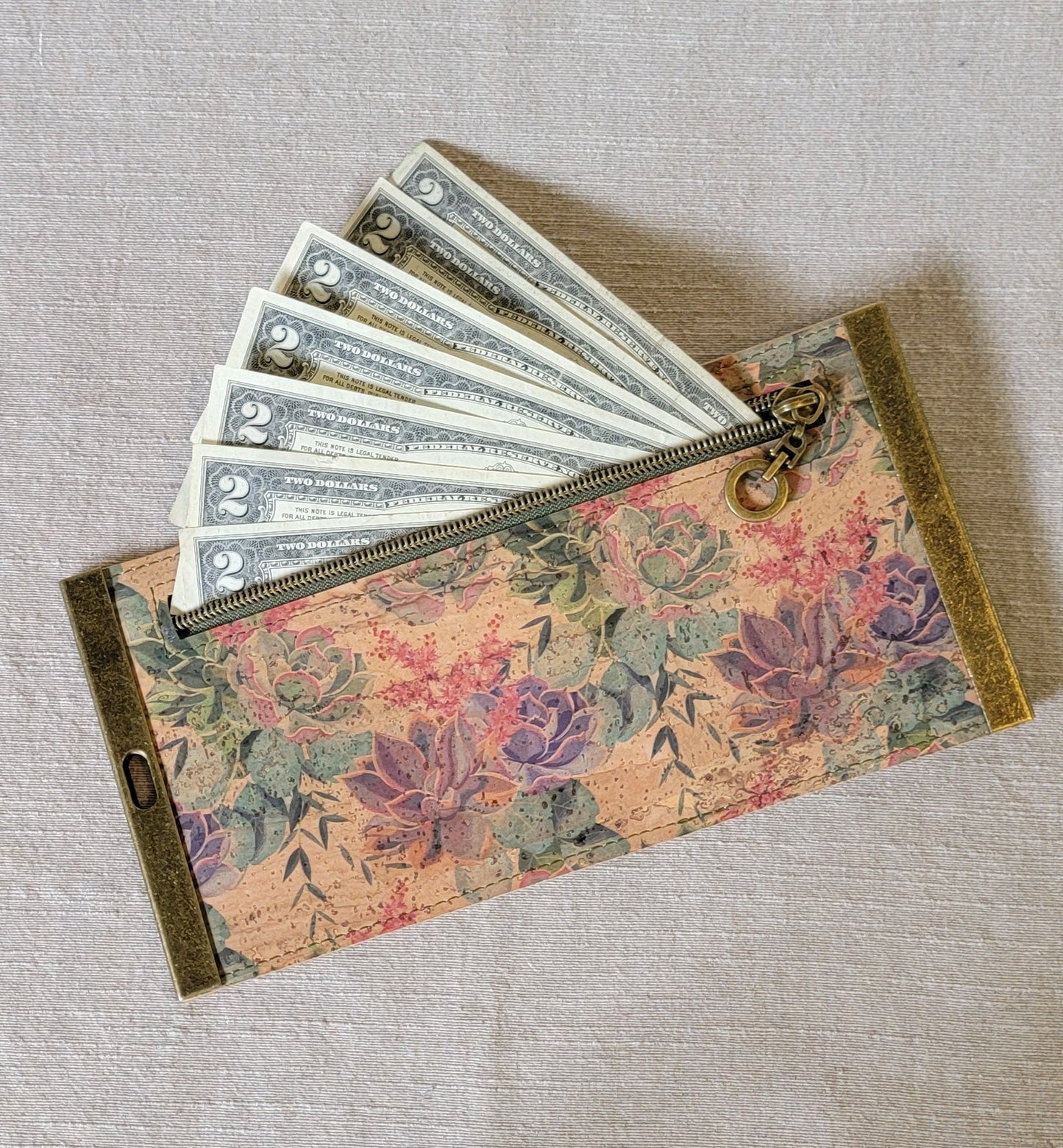 Cork Wallet - Succulents