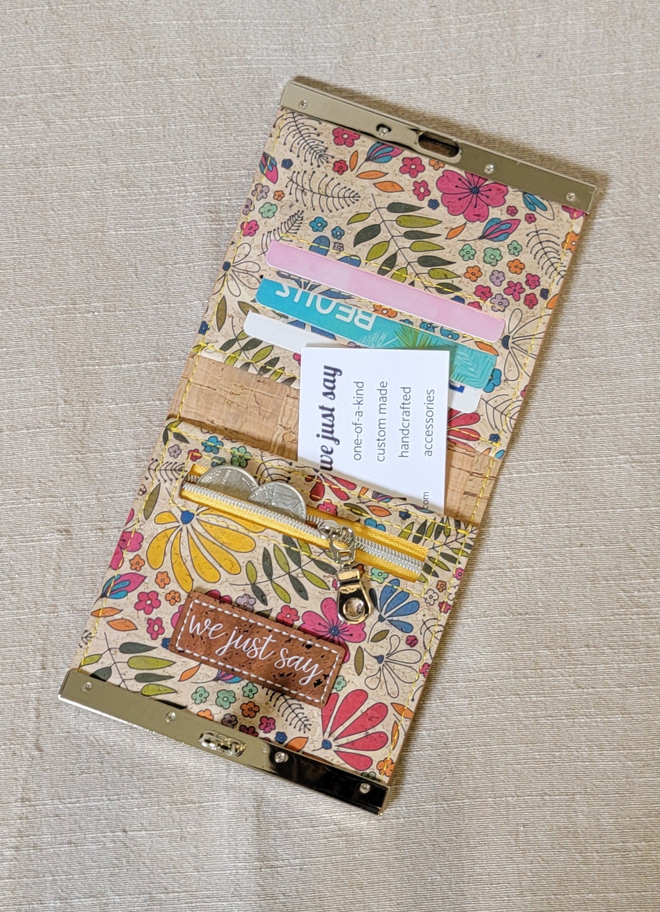 Cork Wallet - Bright Wildflowers