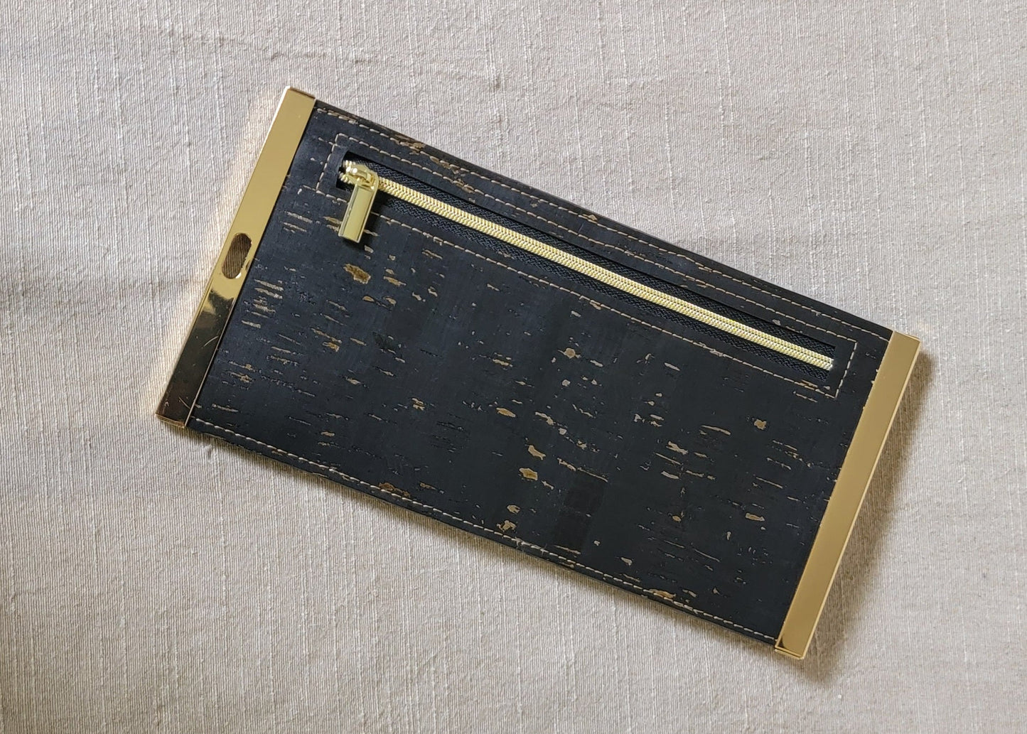 Cork Wallet - Black/Gold