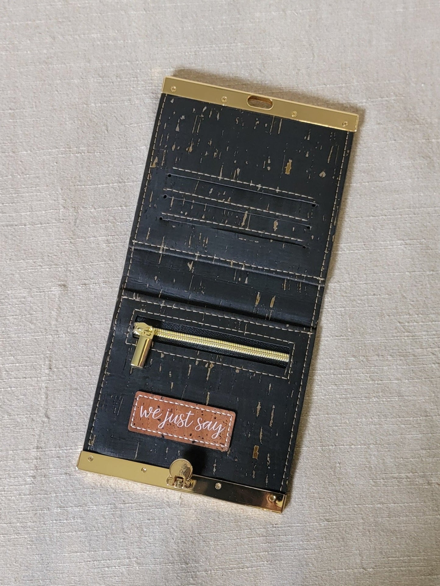 Cork Wallet - Black/Gold