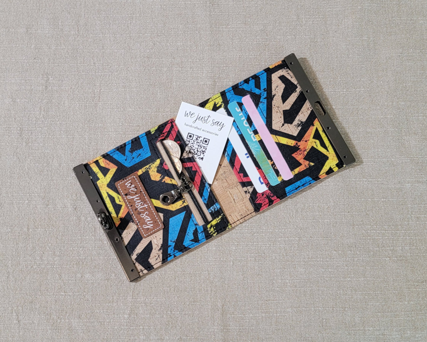 Cork Wallet - Geometric Grunge