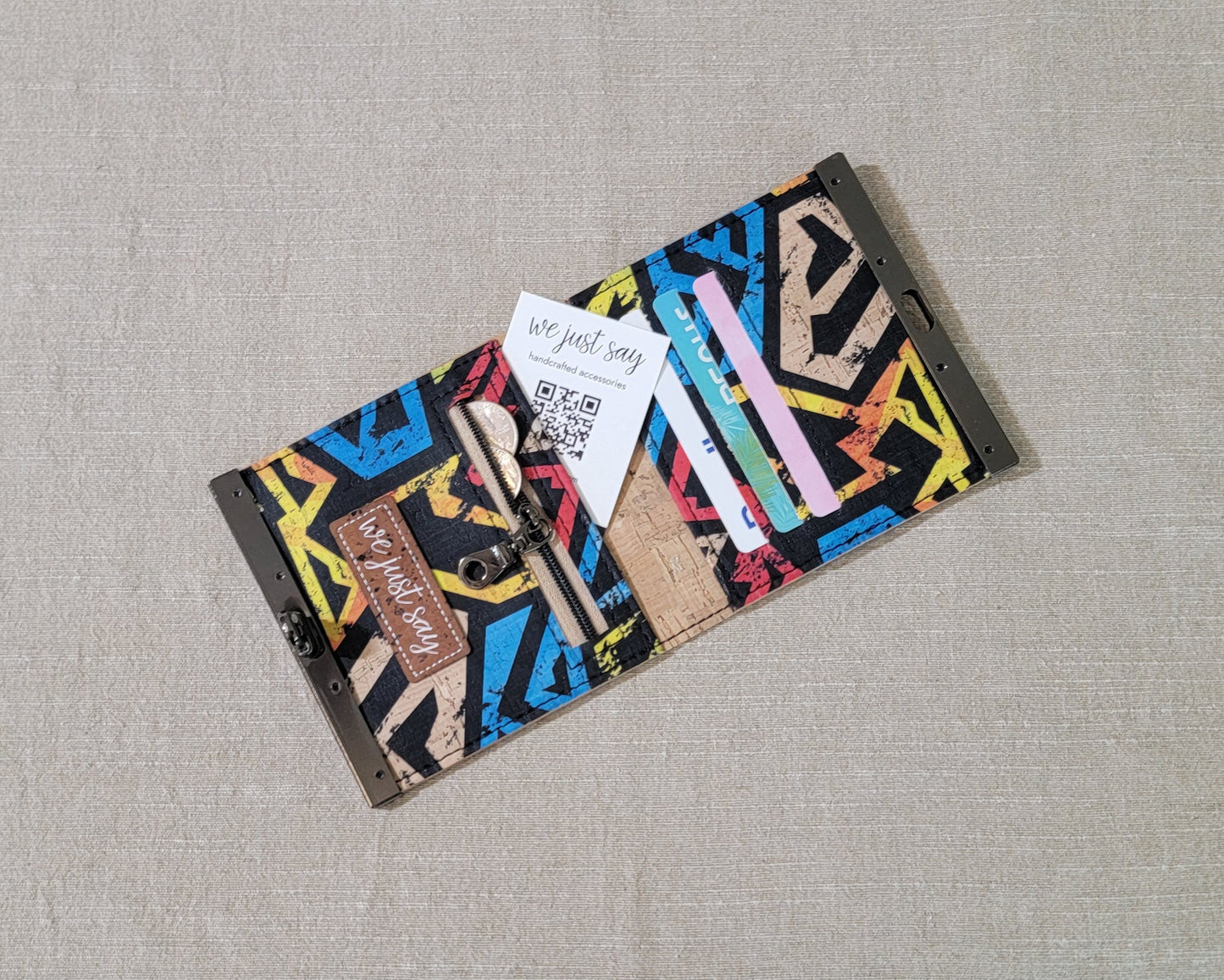 Cork Wallet - Geometric Grunge