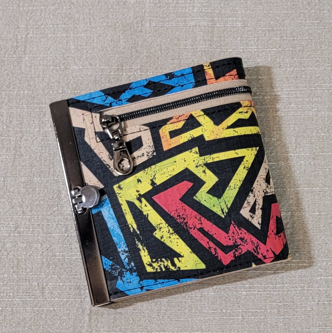 Cork Wallet - Geometric Grunge