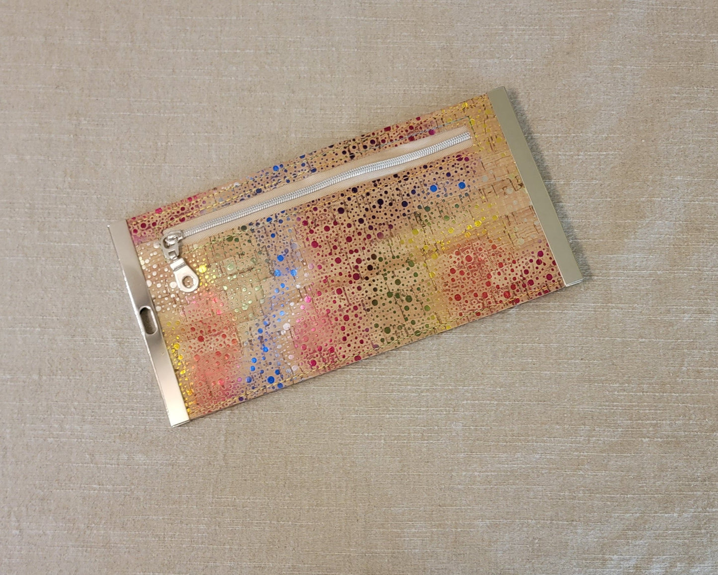 Cork Wallet - Iridescent Rainbow Speckles