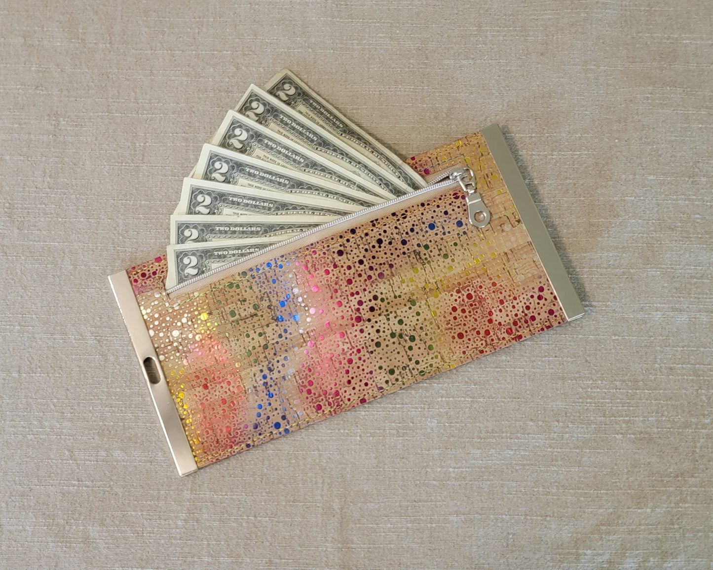 Cork Wallet - Rainbow Speckles