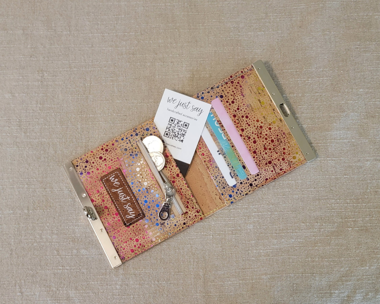 Cork Wallet - Rainbow Speckles