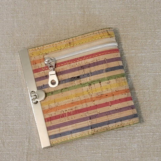 Cork Wallet - Rainbow Stripe