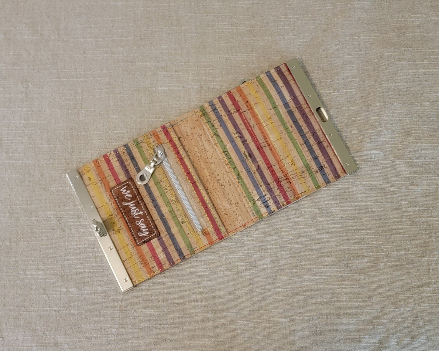 Cork Wallet - Rainbow Stripe
