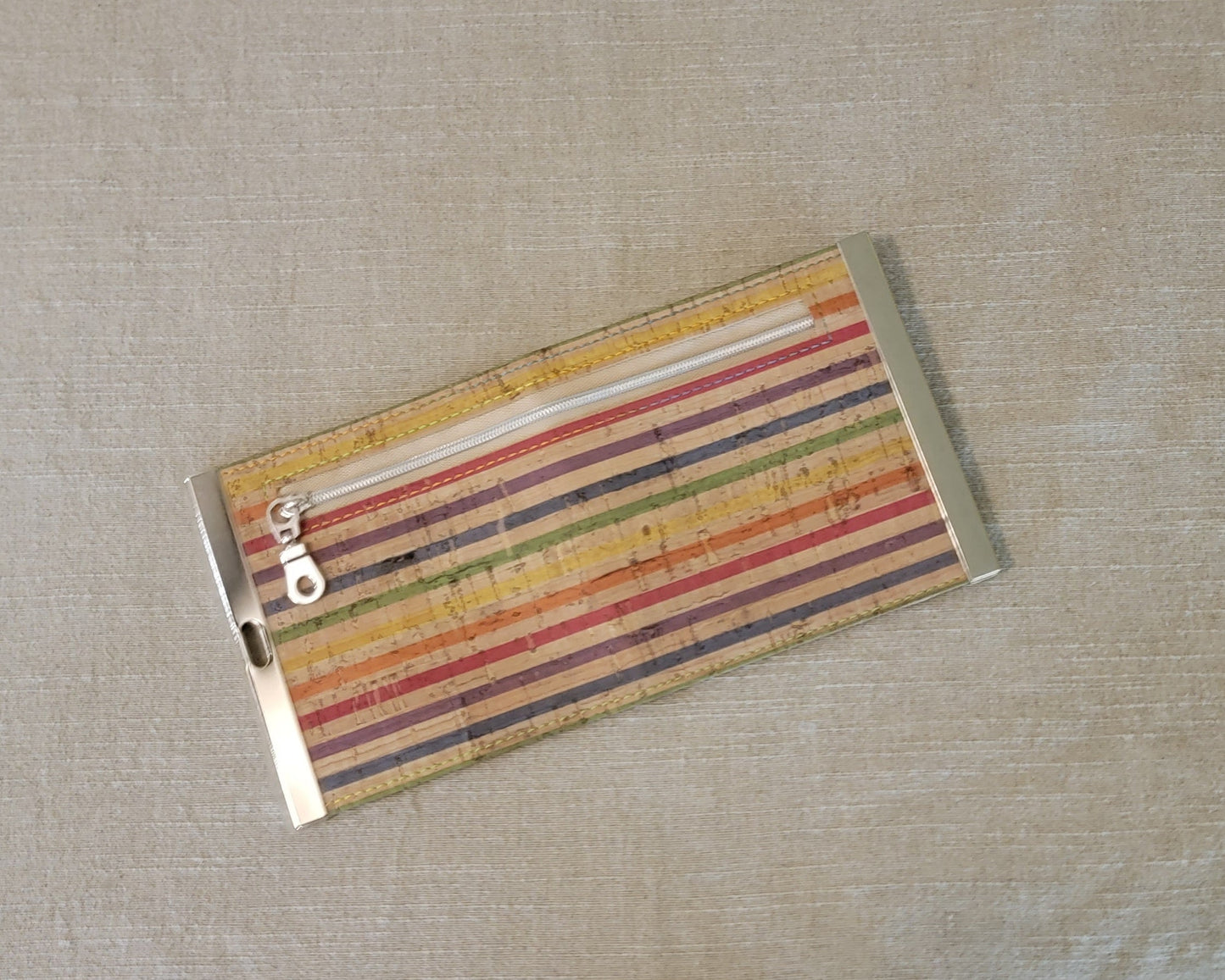 Cork Wallet - Rainbow Stripe