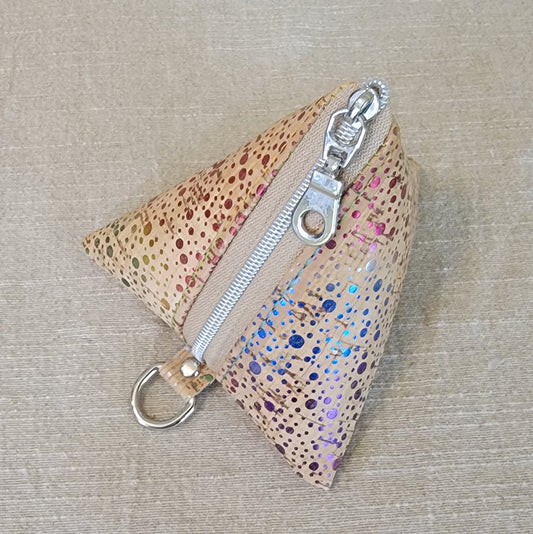 Pyramid Cork Key Keeper - Iridescent Rainbow Speckles