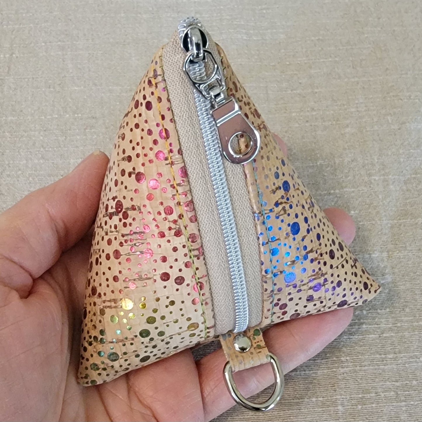 Pyramid Cork Key Keeper - Rainbow Speckles