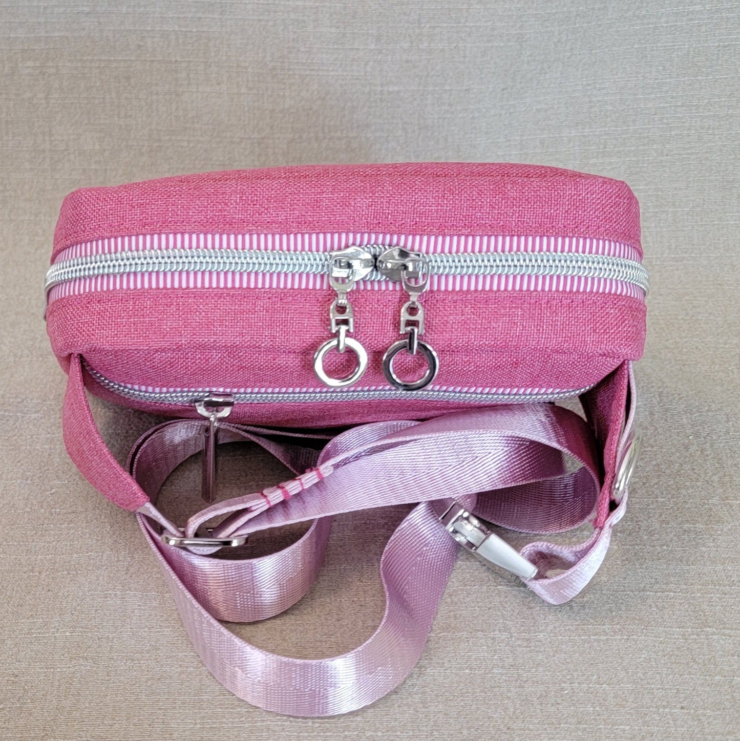 Crossbody Waist Pack - Pink/Gingham