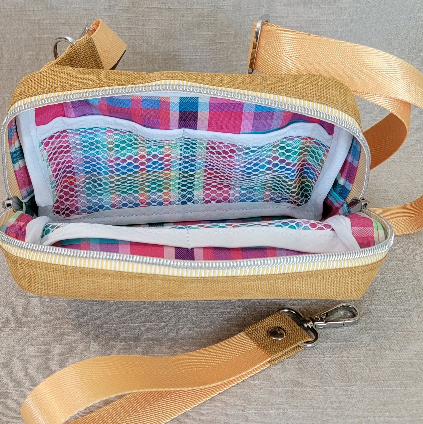 Crossbody Waist Pack - Yellow/Gingham