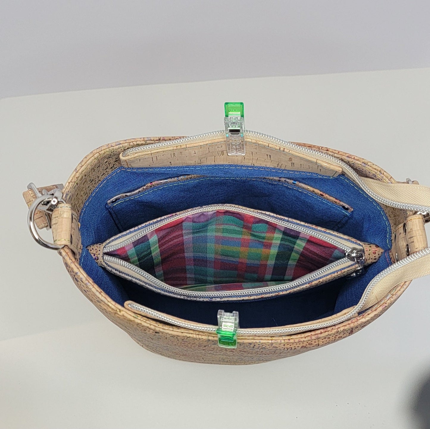 Handcrafted Cork Bucket Bag - Rainbow Speckles