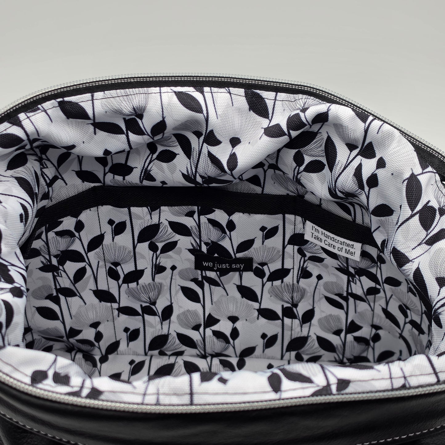 Simplistic Slouch Shoulder Bag - Black Leather