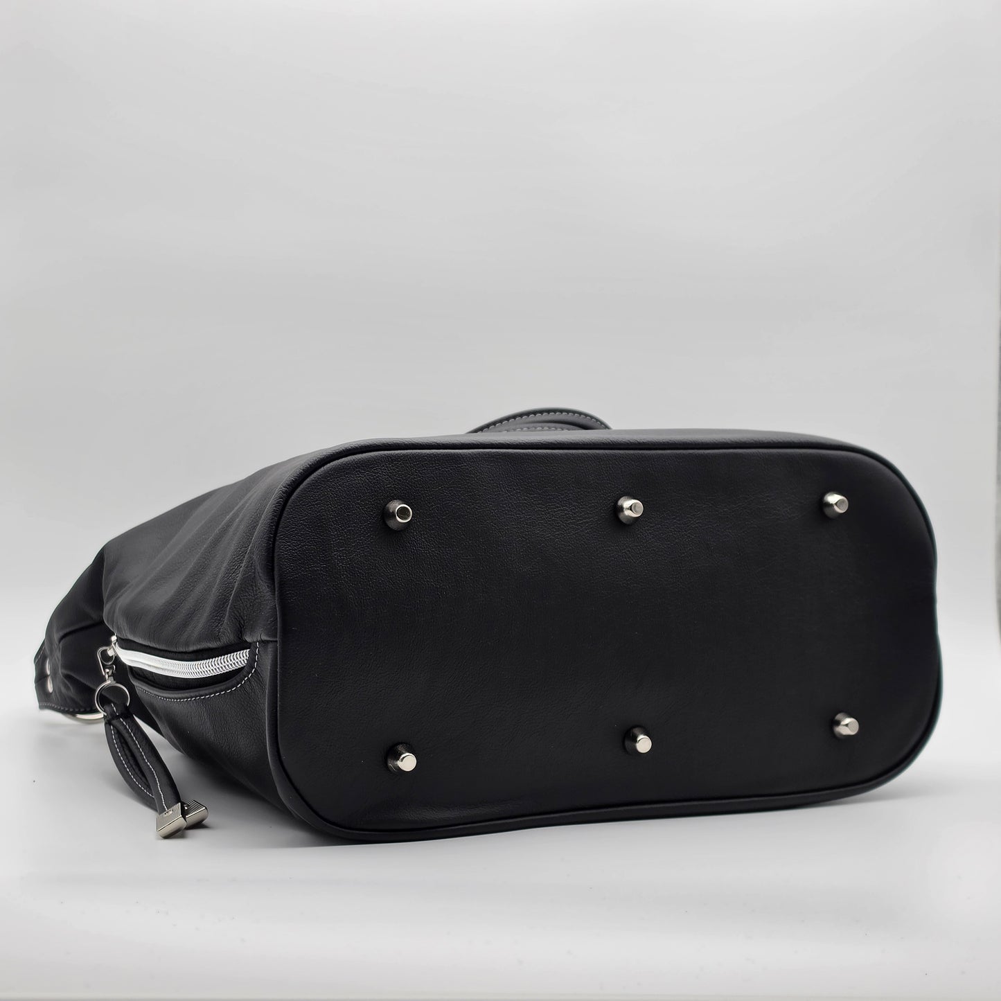 Simplistic Slouch Shoulder Bag - Black Leather