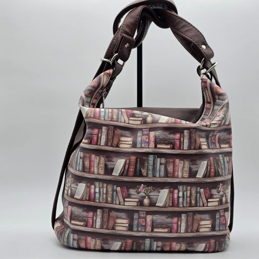 Convertible Bag - Book Shelf print
