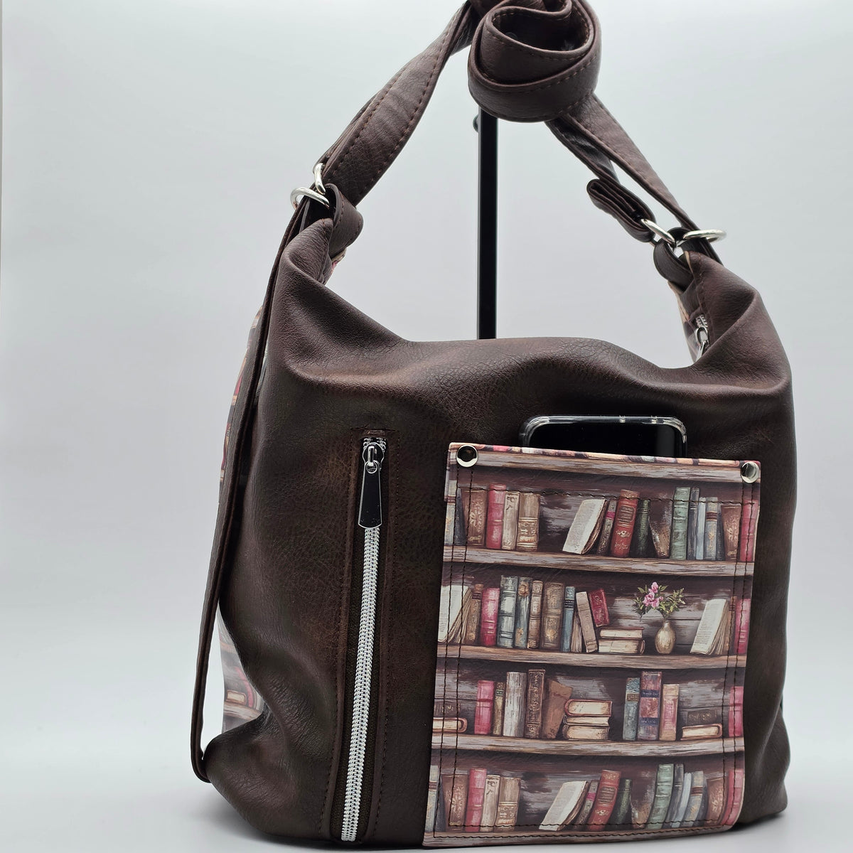 Convertible Bag - Book Shelf print