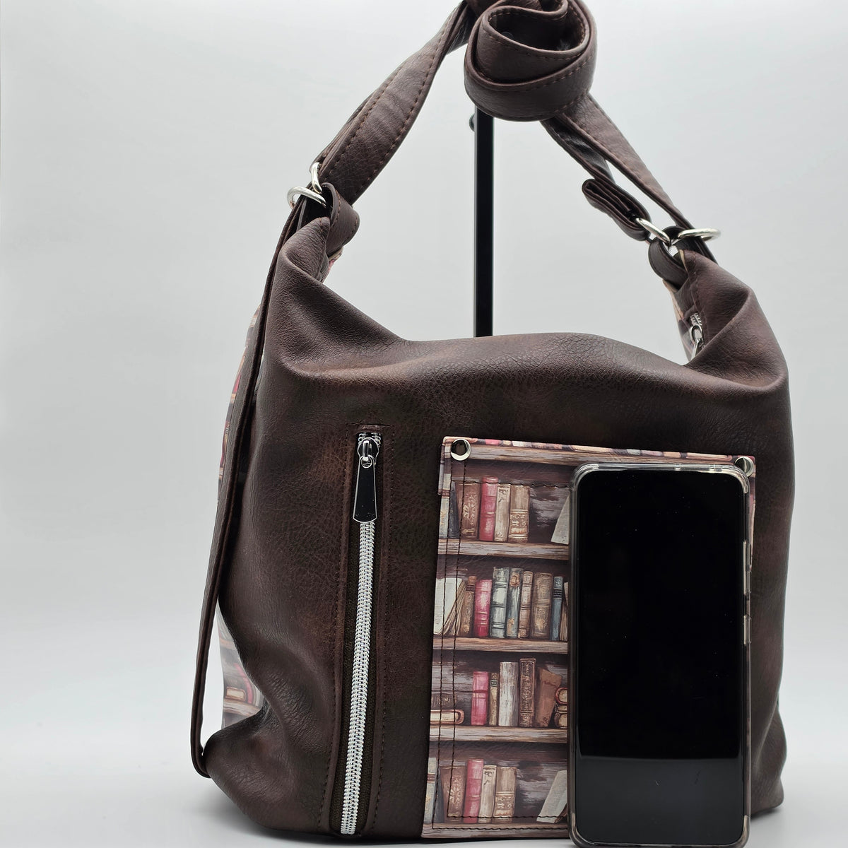 Convertible Bag - Book Shelf print