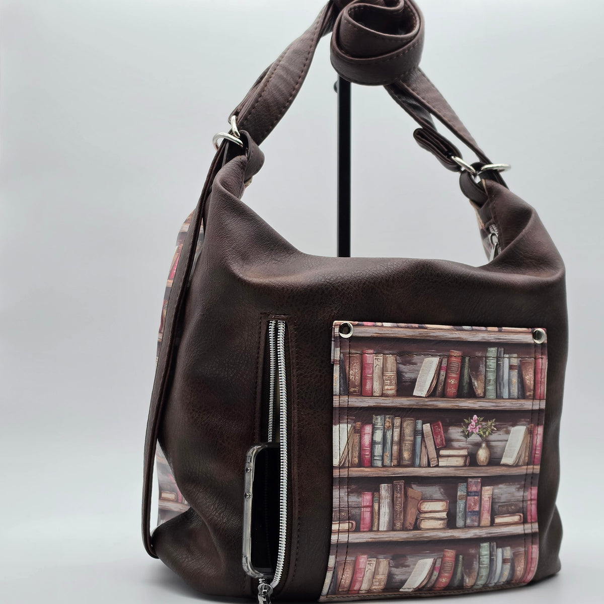 Convertible Bag - Book Shelf print