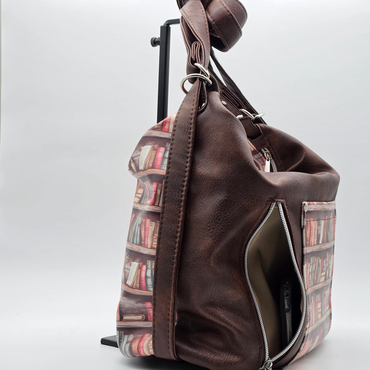 Convertible Bag - Book Shelf print