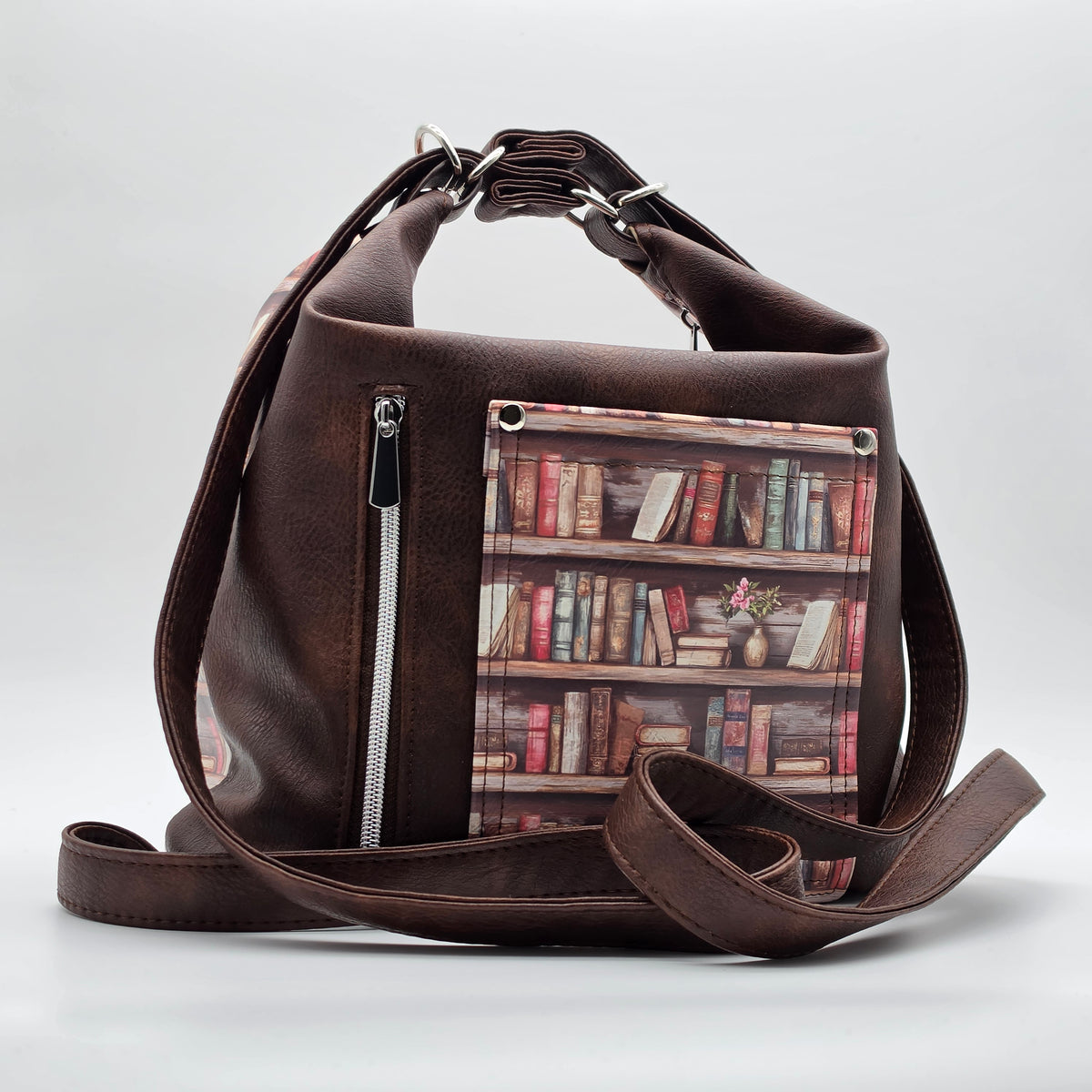 Convertible Bag - Book Shelf print