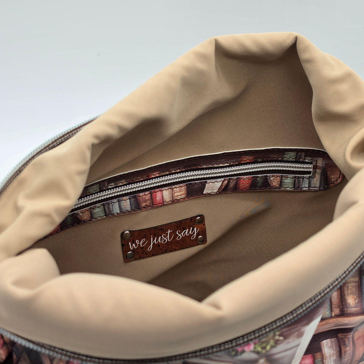 Convertible Bag - Book Shelf print