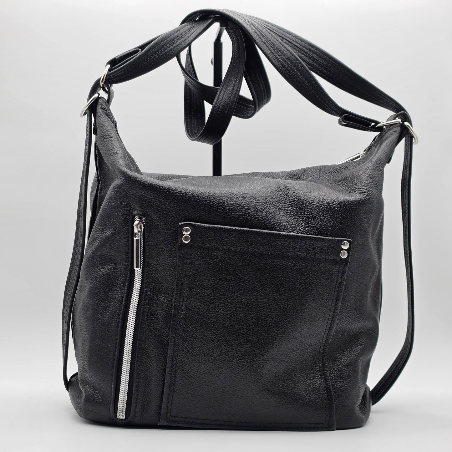 Convertible Bag - Black Leather