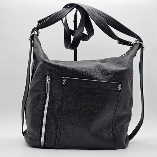 Convertible Bag - Black Leather