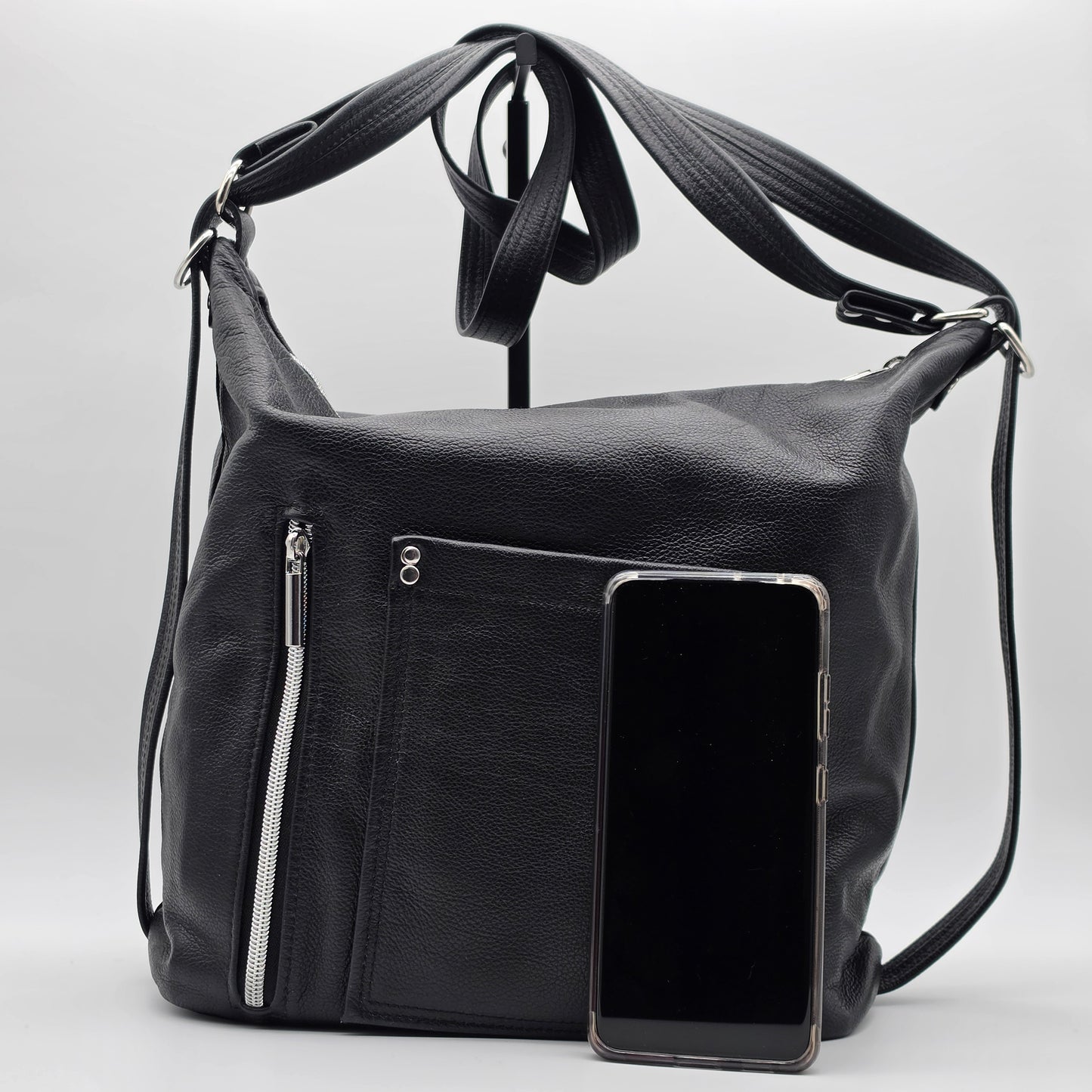 Convertible Bag - Black Leather