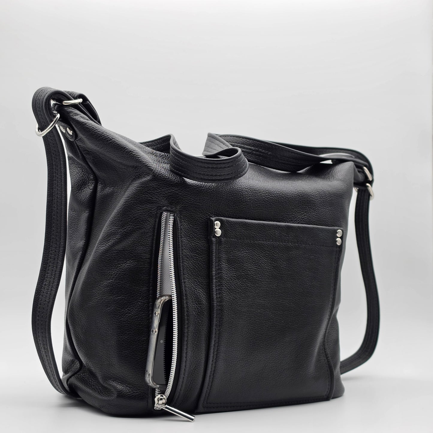 Convertible Bag - Black Leather