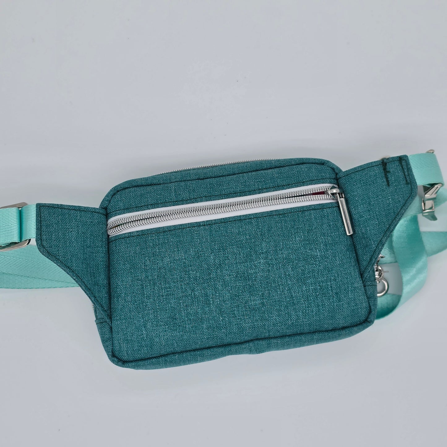 Crossbody Waist Pack - Teal/Gingham