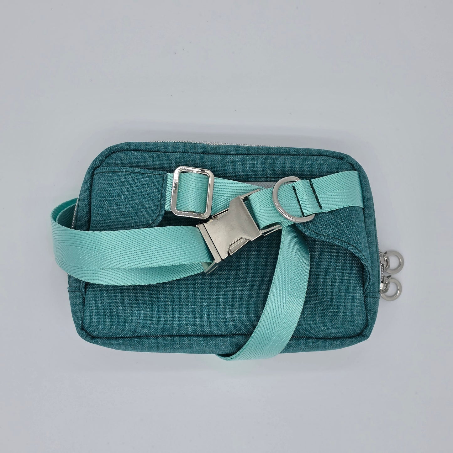 Crossbody Waist Pack - Teal/Gingham
