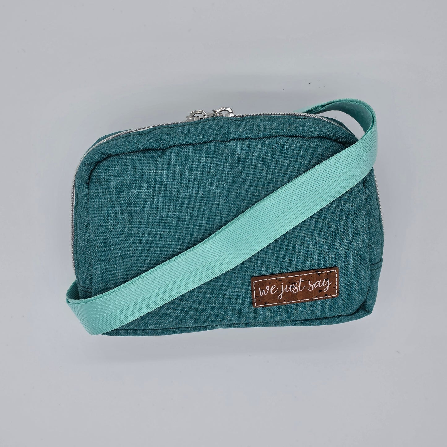 Crossbody Waist Pack - Teal/Gingham