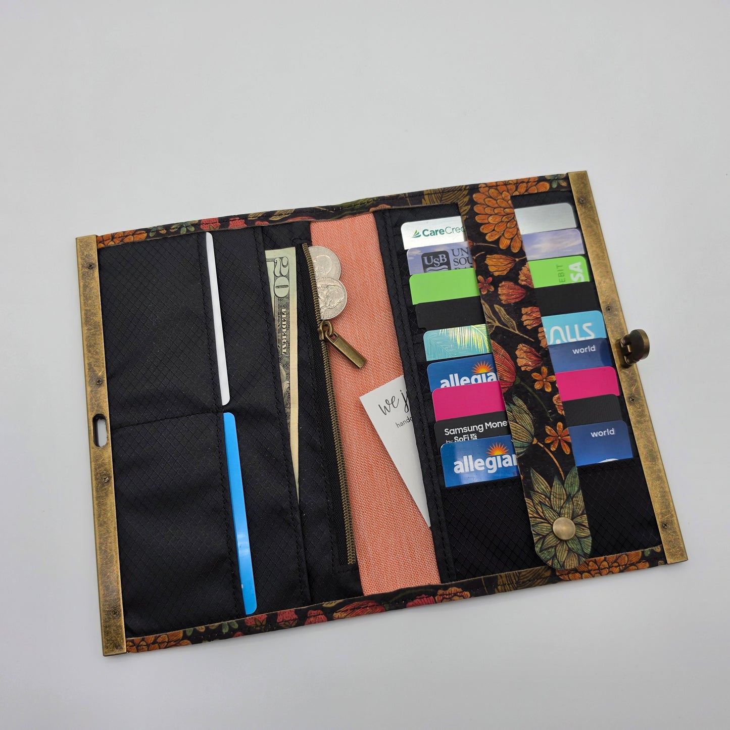 Compact Clutch Wallet - Fall Floral