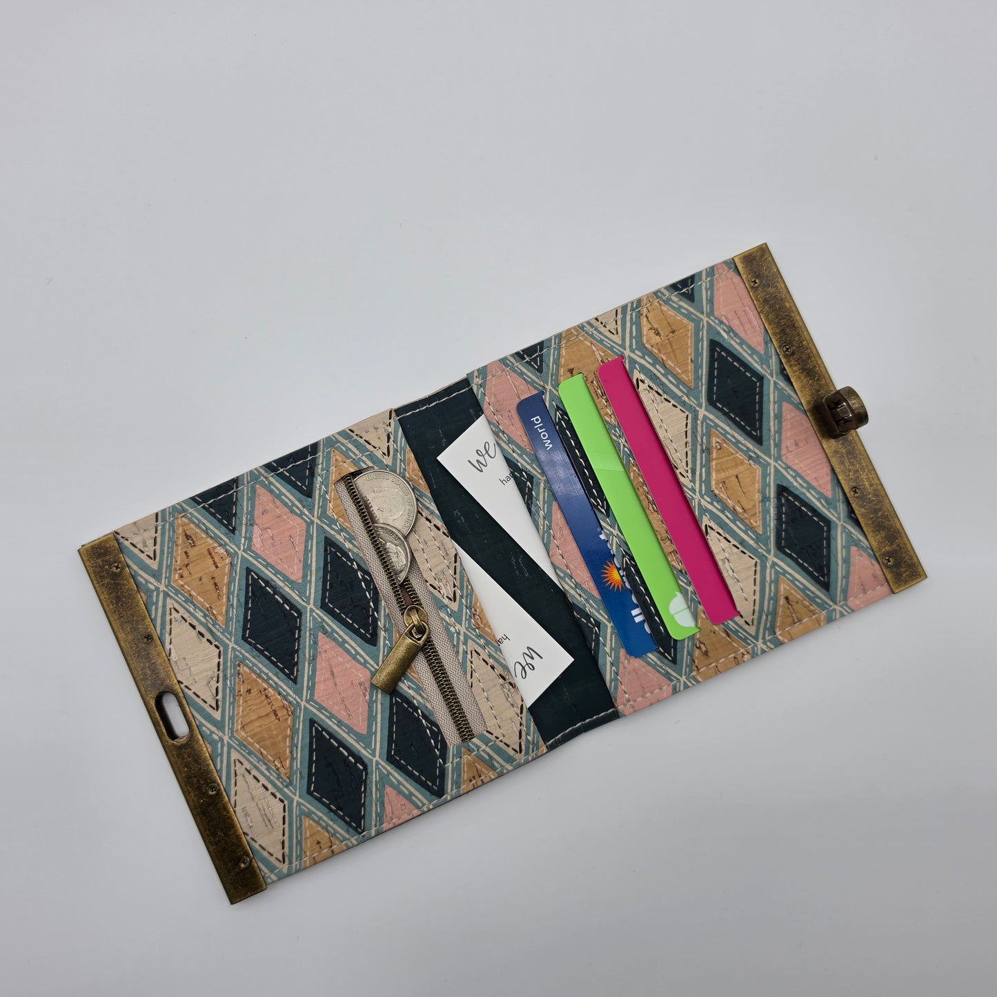 Cork Wallet - Vertical Diamonds