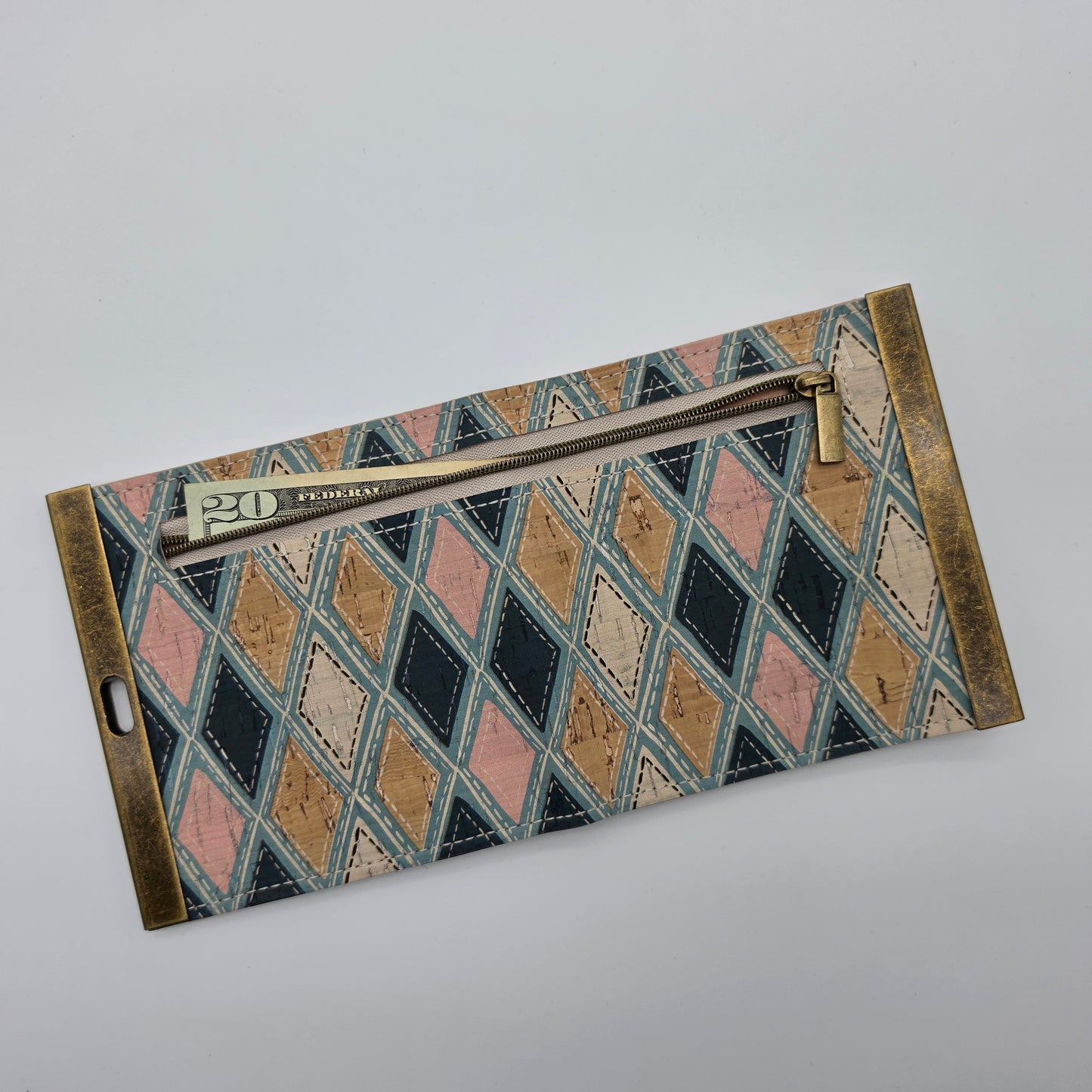 Cork Wallet - Vertical Diamonds