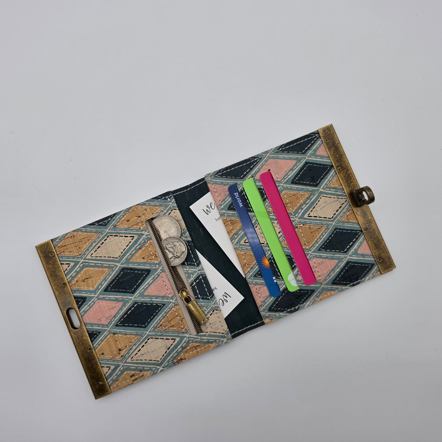 Cork Wallet - Horizontal Diamonds