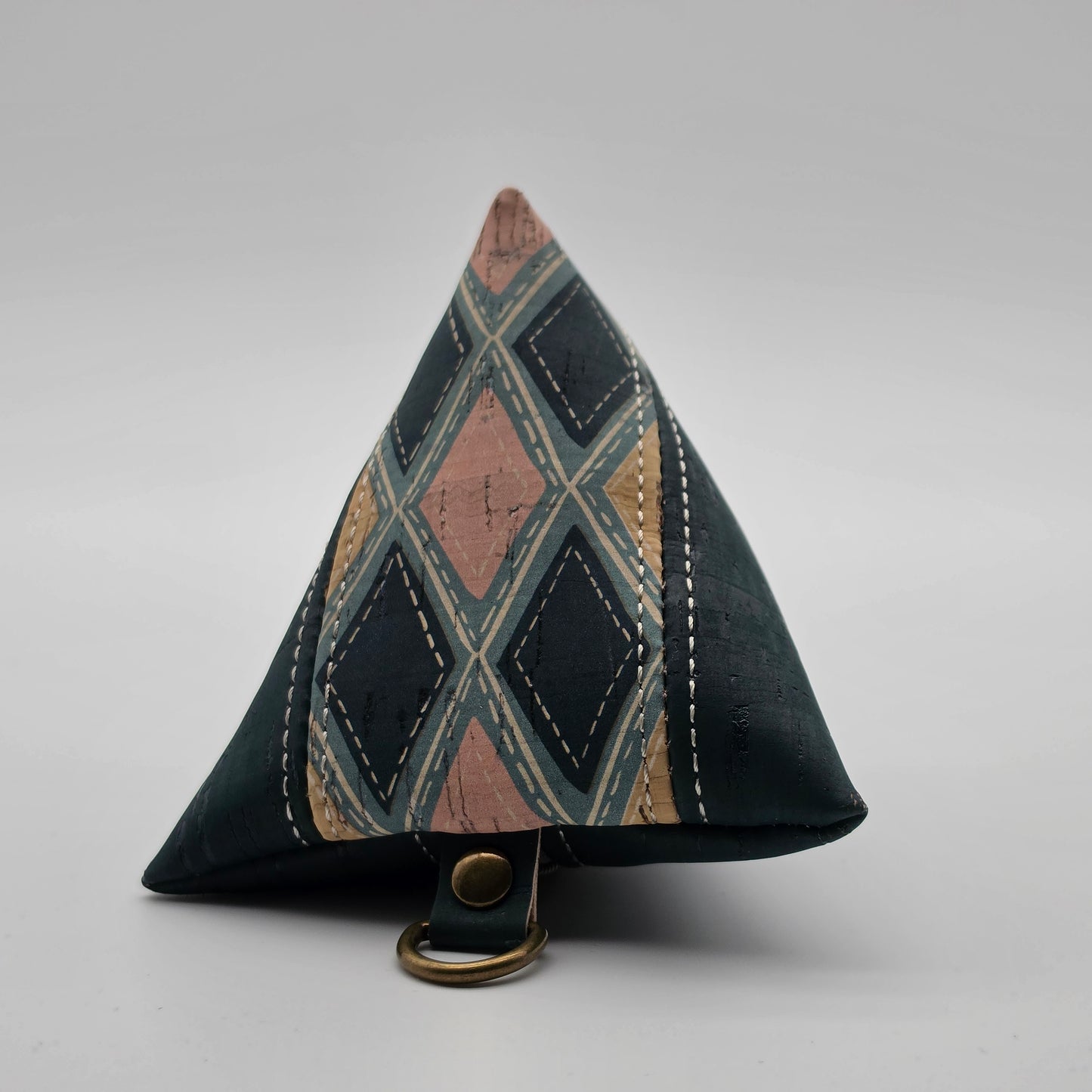 Pyramid Cork Key Keeper - Diamonds and Jade