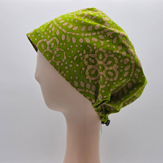 Scrub Cap - Batik Green/Tan