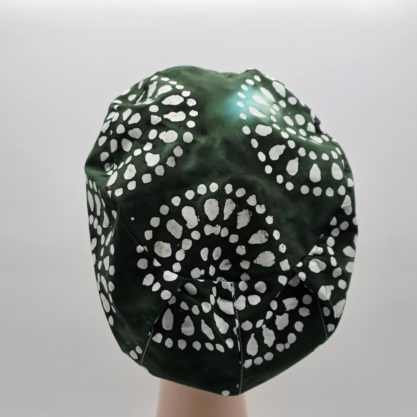 Scrub Cap - Batik  Green/White