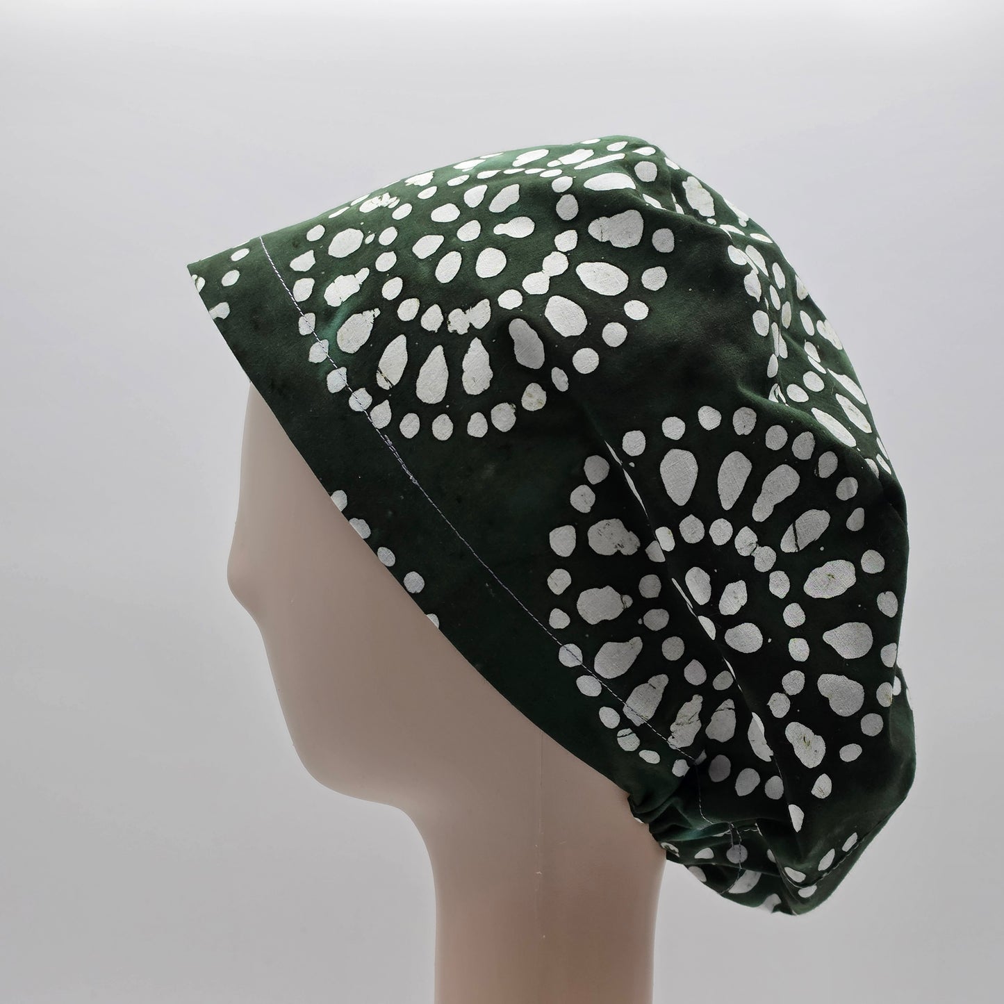 Scrub Cap - Batik  Green/White
