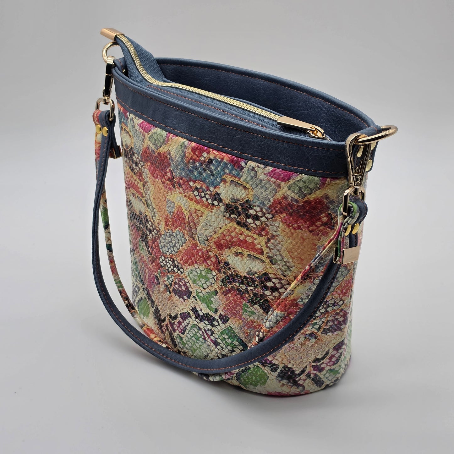 Vinyl Baby Bucket Bag - Multi Snake